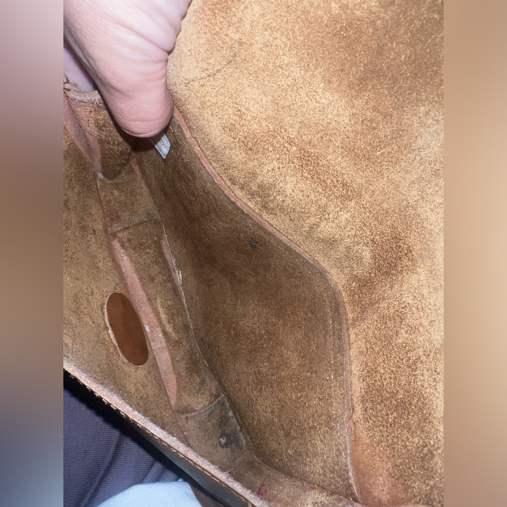 Genuine leather crossbody medium brown color - Picture 7 of 11